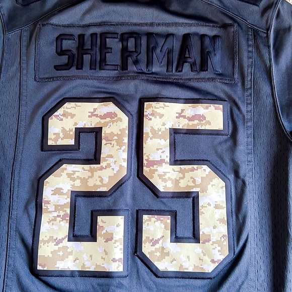 Nike NFL Seattle Seahawks SHERMAN 25 Salute to Service Football Jersey Sz Small - Picture 4 of 16